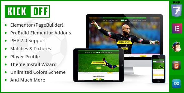 Kickoff Sports Club - WordPress Theme